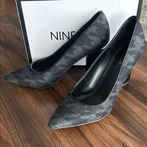 Nine West Black Patterned Heels